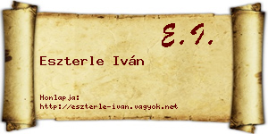 Eszterle Iván névjegykártya